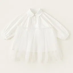 LULU & SKY Girls Shirt Collar Cotton A-Line Dress-57