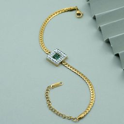 ARTKLIM Women American Diamond Gold-Plated Link Bracelet-image-74