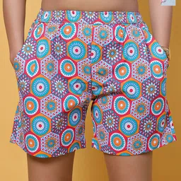 GAB Women Floral Printed High-Rise Shorts-picture-23