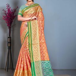Anouk Rustic Ethnic Motifs Woven Design Organza Jamdani Saree-picture-30
