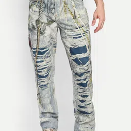 COSMIC Men Relaxed Fit Mid-Rise Highly Distressed Jeans-picture-12
