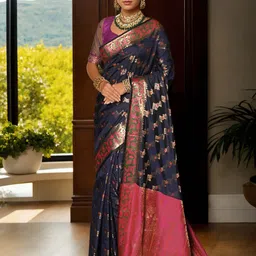 Anouk Woven Design Zari Saree-image-97