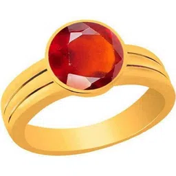 GenZcomplex Gold-Plated Brass Garnet Finger Ring-55