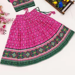 Shoryam Fashion Girls Printed Mukaish Ready to Wear Lehenga & Blouse With Dupatta-image-77