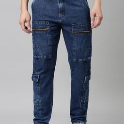 CINOCCI Men Cargo Styles Relaxed Fit Jeans-image-34