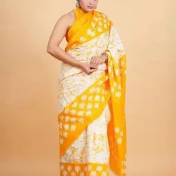 Craft Musium Floral Printed Pure Cotton Saree-picture-8