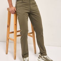 THE BEAR HOUSE Men Cotton Solid Slim Fit Trouser-image-86