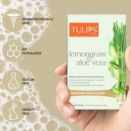 TULIPS  Set Of 6 Moisturizing Nourishing Bathing Bar Soap With Aloevera-125g Each image 4