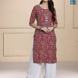 HERE&NOW Women Pack of 2 Ethnic Motifs Printed Kurtas-image-19