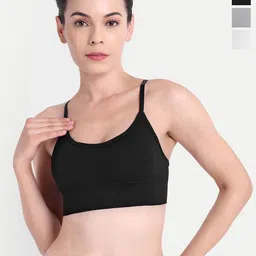 Trulymart Pack Of 3 Full Coverage Lightly Padded Seamless Sports Bra-picture-6