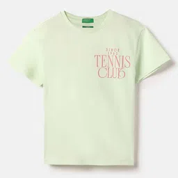United Colors of Benetton Girls Graphic Printed Round Neck Cotton T-shirt-picture-27