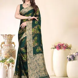 SUPERLAXMI Floral Pure Chiffon Saree-image-66
