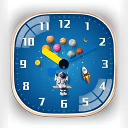 Star work Blue & Yellow Printed Analogue Square Shaped Contemporary Wall Clock-0