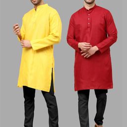 VS MALL Men Cotton Blend Kurta Sets-image-101
