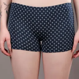 Moda Rapido Pack of 2 Printed High-Rise Boyshort Briefs MR-1033 Pack of 2 Navy-image-35