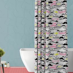 ArtzFolio Grey & Black Printed Waterproof Shower Curtain-image-89