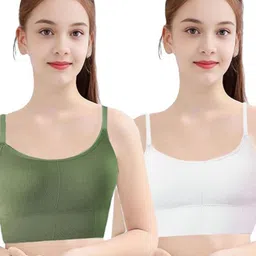 BRAAFEE Pack of 2 Full Coverage Lightly Padded Non-Wired Beginners Bra image 3