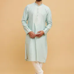 Twamev Floral Woven Design Mandarin Collar Straight Kurta With Churidar-image-26