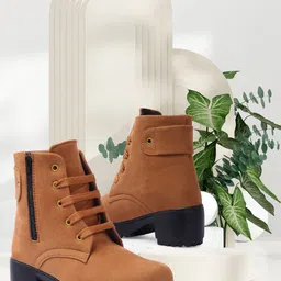 FRANINO PARIS Women Textured Casual Chunky Boots-image-50