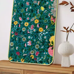 SAF Blue & Green Wood Floral and Botanical Wall Paintings-31