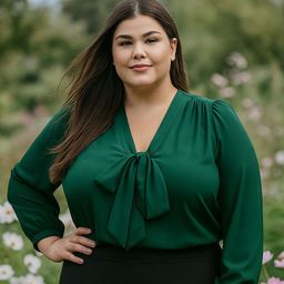 La Zoire Women Plus Size Cuffed Sleeves Regular Top-picture-22