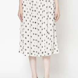 MINOS Printed Flared Midi Skirt-image-95