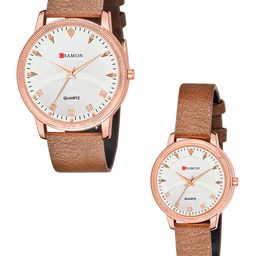 Gopal Shopcart Unisex Pack of 2 Textured Round Tang Regular Analogue Watches-image-49