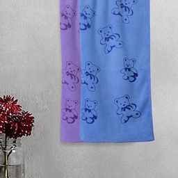 Myntra Elegant Homes Purple & Blue 2 Printed Cotton 300 GSM Bath Towel-image-43