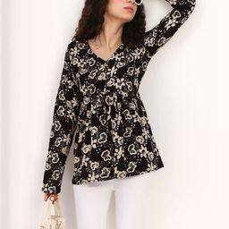 CLANGER Women Floral Print Peplum Top-picture-6