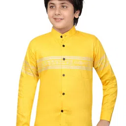 BAESD Boys Classic Regular Fit Band Collar Horizontal Striped Cotton Casual Shirt-image-72
