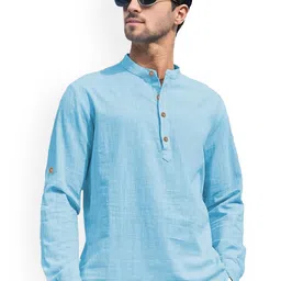 TrendiVastra Mandarin Collar Pure Cotton Kurta-image-13
