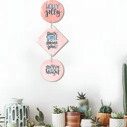 OLIVE TREE Peach-Coloured Printed Wooden Wall Hanging-18