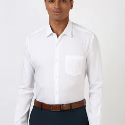 Peter England Men Spread Collar Micro Ditsy Printed Cotton Slim Fit Formal Shirt-picture-19
