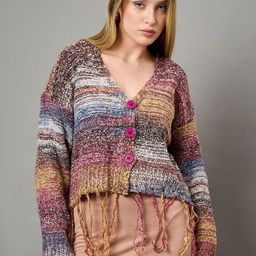 KASMA Women Speckled Woollen Cardigan-image-102