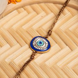 Look and Adorn Unisex White Evil Eye Rakhi-image-78