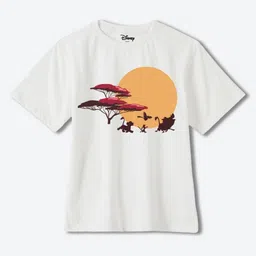 Wear Your Mind Boys Lion King Printed Pure Cotton Applique T-shirt-11