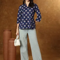 JANAKDULARI CREATION Floral Print Cotton Top-image-68