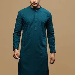 Sanwara Geometric Embroidered Chikankari Cotton Straight Kurta-image-57