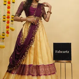 Fabcartz Semi-Stitched Lehenga & Unstitched Blouse With Dupatta image 4