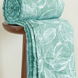 HOMEMONDE Blue & White Floral AC Room 210 GSM Double Bed Dohar-image-33