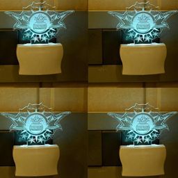 SOMIL Green & Blue Pack Of 4 Acrylic Printed Glass With LED Night Lamps-image-124