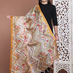 LOOM LEGACY Floral Kalamkari Printed Dupatta-33