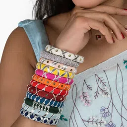Taasha Craft Aarohi Set Of 12 Thread Bangles image 2