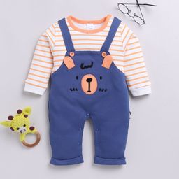 Moms Love Infant Boys Striped Pure Cotton Party Romper-image-83