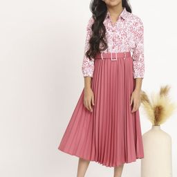 ZWERLON Floral Print A-Line Midi Dress-57