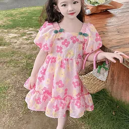 LULU & SKY Floral Print Flared Sleeve Fit & Flare Dress-picture-27