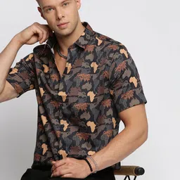 TIGER SNAKE Men Comfort Opaque Printed Casual Shirt-image-89
