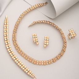 SARAF TRENDZ 18k Gold Plated Stainless Steel Anti-Tarnish Ball Statement Jewelley Set-image-29