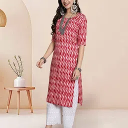 7Threads Selection Of 2 Chevron Printed Round Neck Straight Kurtas image 5