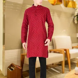 Moda Rapido Men Ethnic Motifs Handloom Kurta-image-91